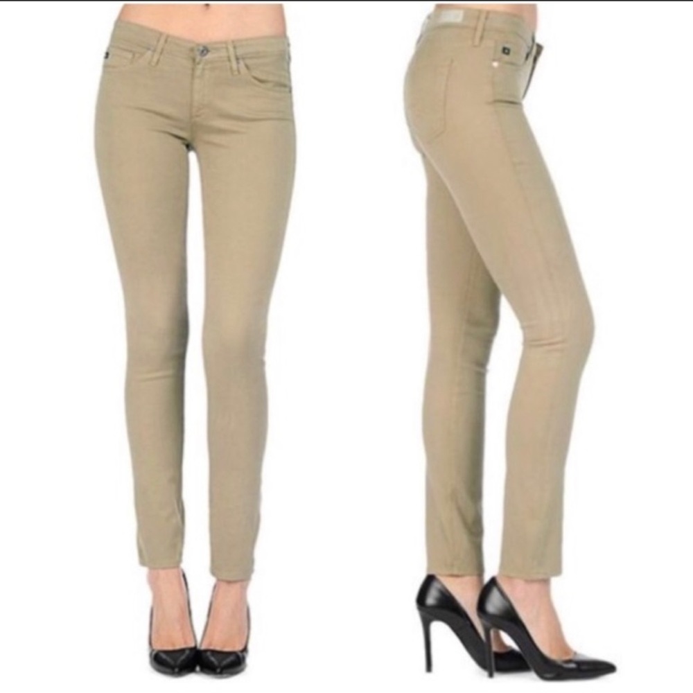 AG Adriano Goldschmied The Stilt Cigarette Jeans- neutral nude sz 26